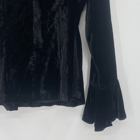 Double D Ranch VTG Size M Western Crushed Velvet Jacket Black RARE Shoulder Pads - Picture 15 of 16